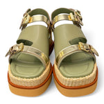 Sandalo asimmetrico kaki Z50 Zanon<BR/> 