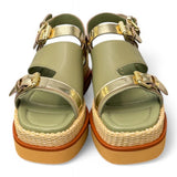 Sandalo asimmetrico kaki Z50 Zanon<BR/> 