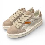 Allacciato uomo Panchic P01 pelle e camoscio bianco beige 