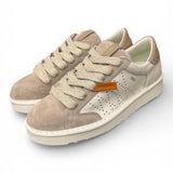 Allacciato uomo Panchic P01 pelle e camoscio bianco beige 