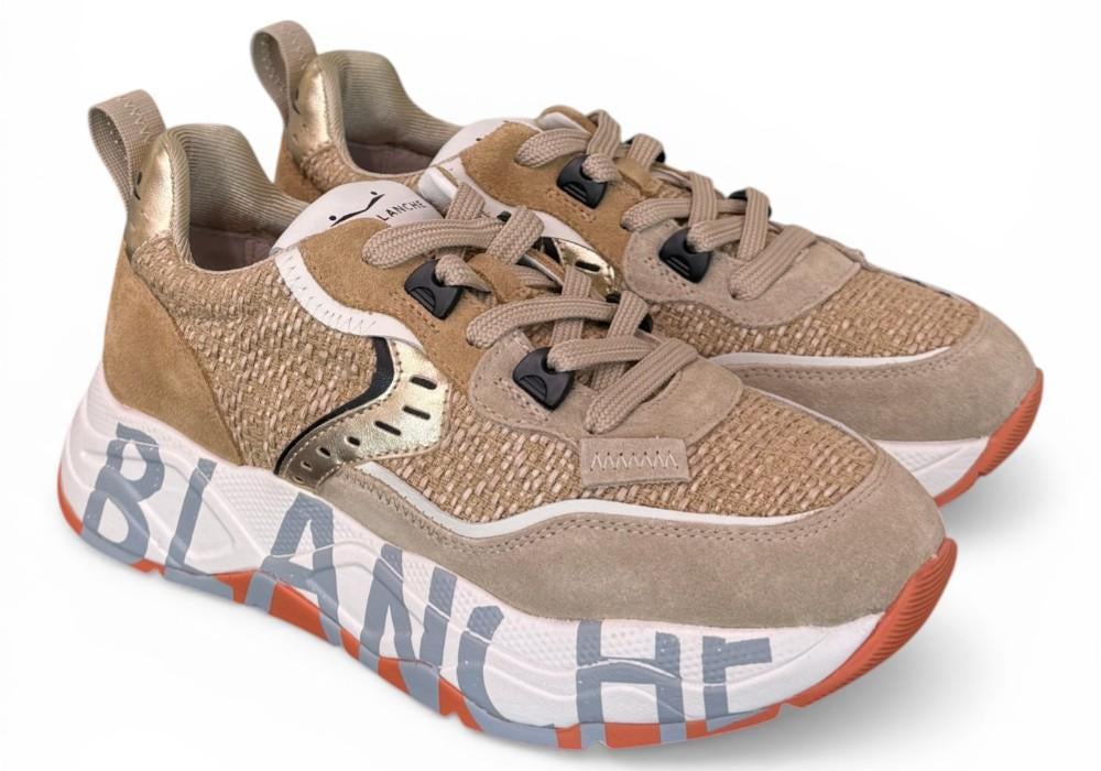 Sneaker donna Voile Blanche Club 105 sand rafia 2E44 