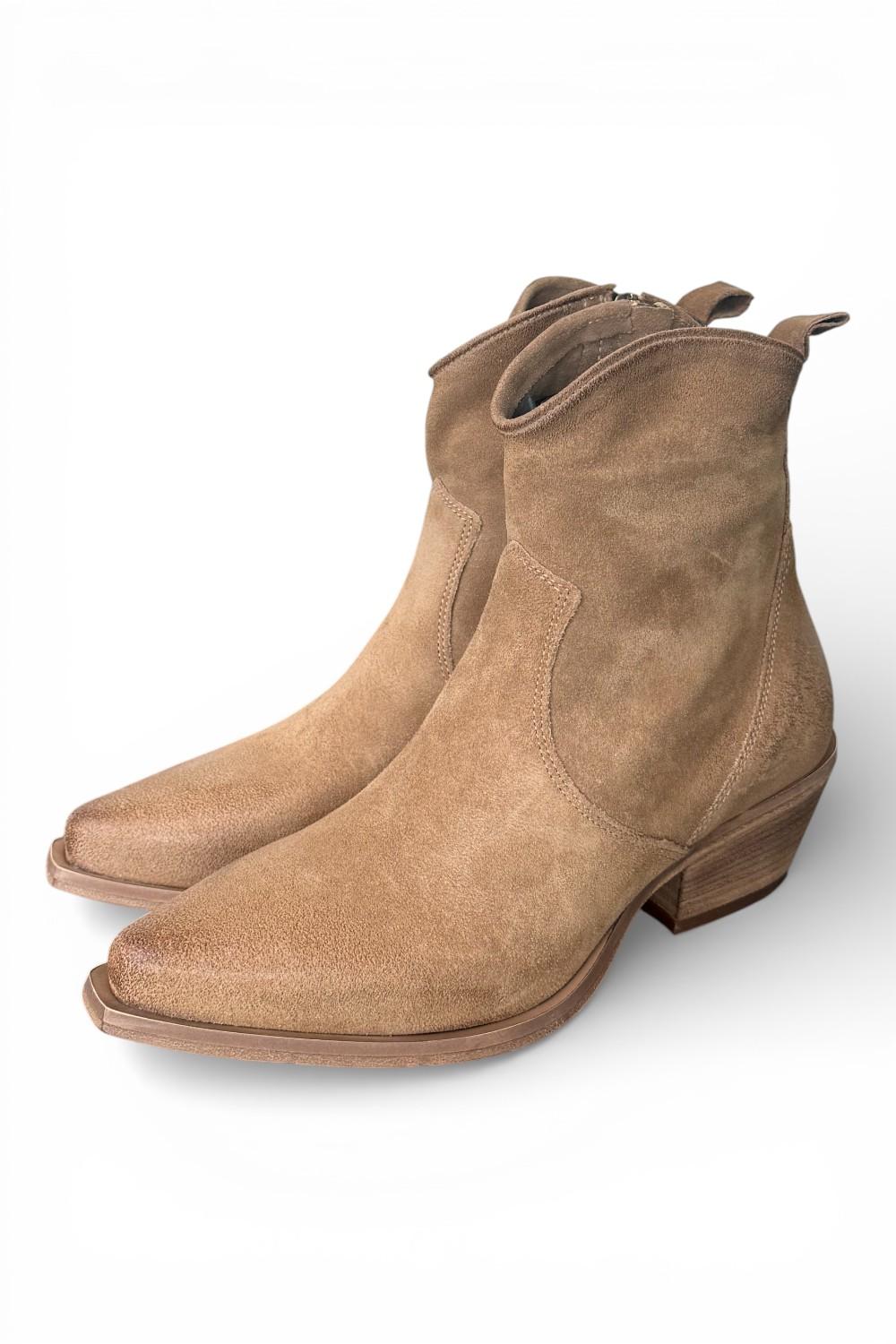 Stivaletto texano suede beige Metisse<BR/> 