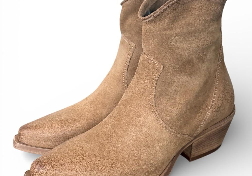 Stivaletto texano suede beige Metisse<BR/> 