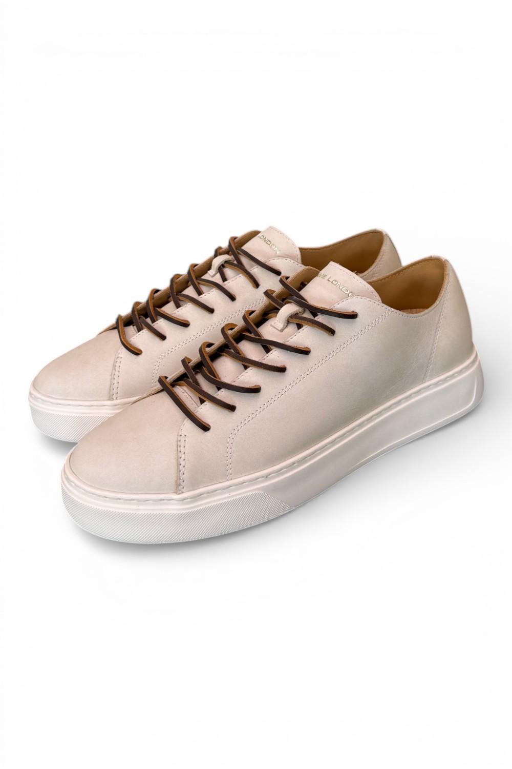 Sneaker pelle vintage bianca taglio vivo Crime London 