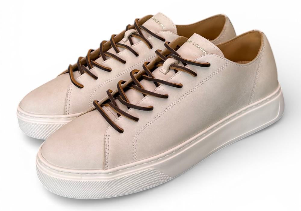 Sneaker pelle vintage bianca taglio vivo Crime London 