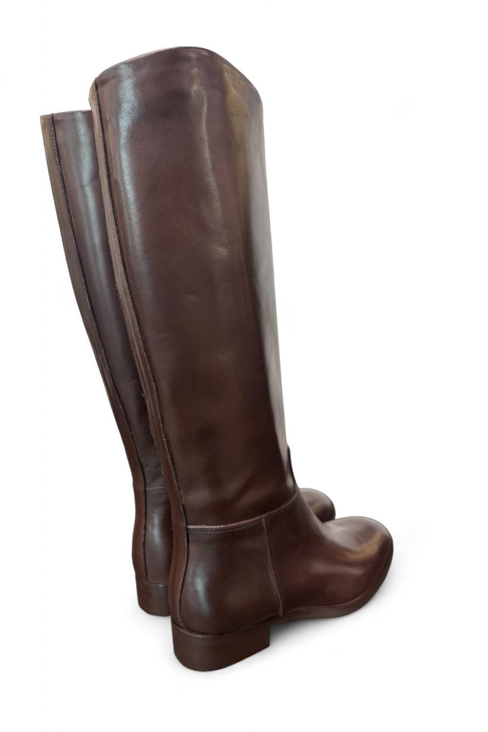 Stivale cavallerizzo tubo pelle moro Anima <BR/> 
