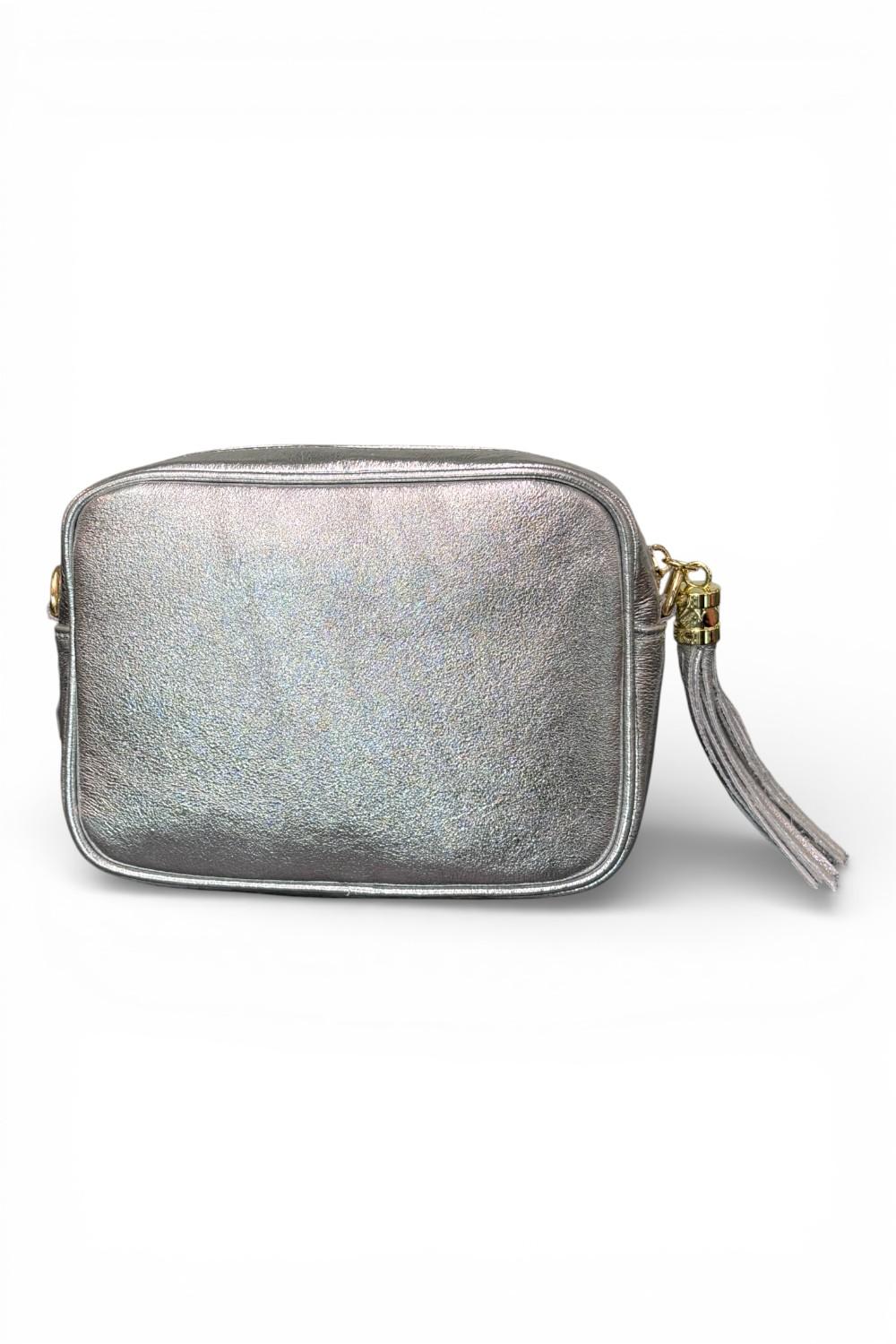 Borsina camera case pelle argento 
