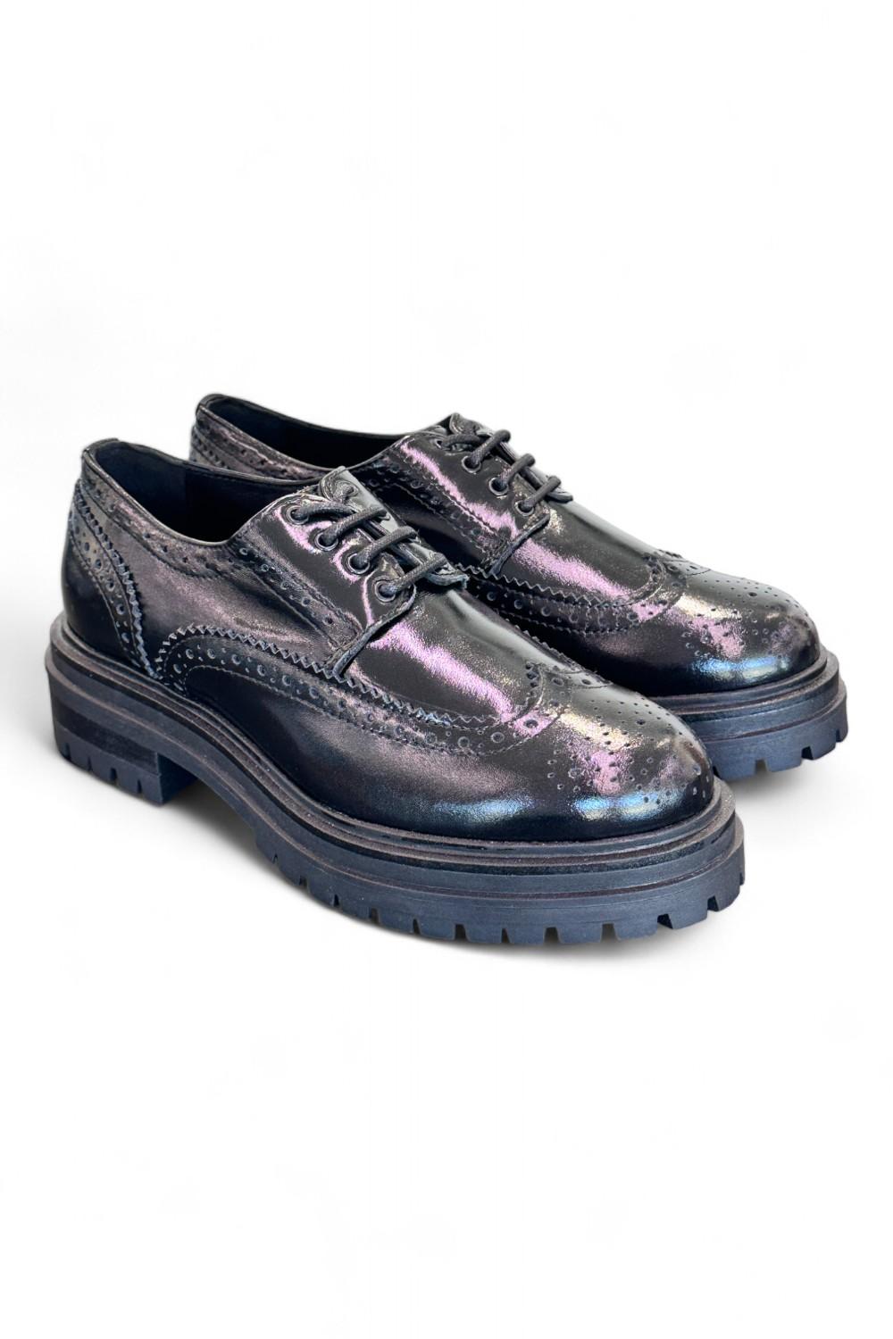 Scarpa allacciata imperiale donna Les Tulipes nera 