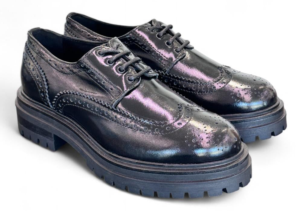 Scarpa allacciata imperiale donna Les Tulipes nera 