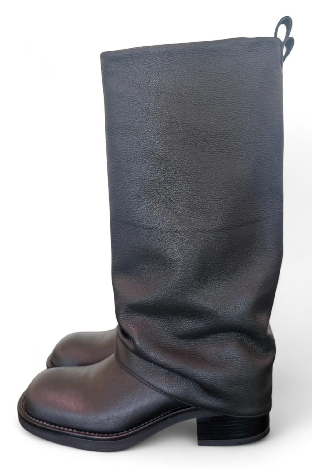 Stivale biker ghetta pelle nera Ranye <BR/> 