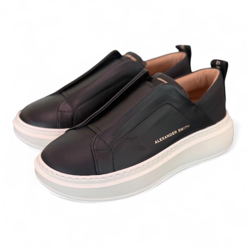 Sneaker donna Wembley slip on black Alexander Smith<BR/> 