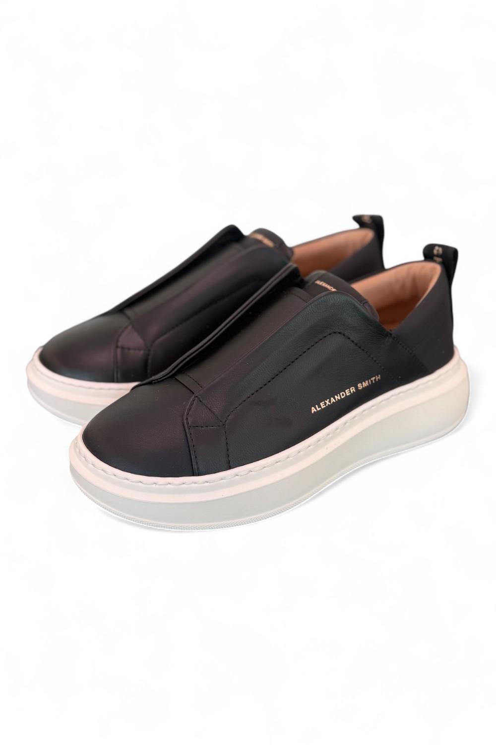 Sneaker donna Wembley slip on black Alexander Smith<BR/> 
