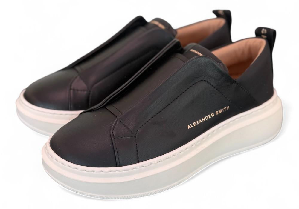 Sneaker donna Wembley slip on black Alexander Smith<BR/> 