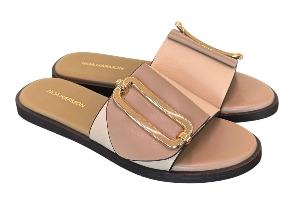 Ciabatta fibbia beige latte Noa Harmon 