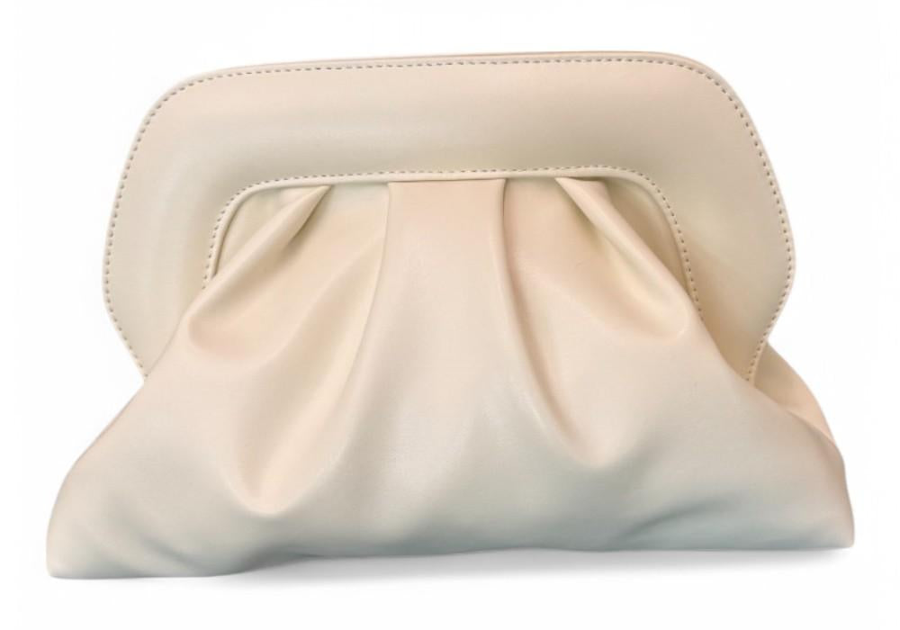 Pochette grande chiusura scatto Scarlet latte 