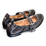 Ballerina cintini pelle nera Dei Colli<BR/> 