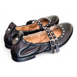 Ballerina cintini pelle nera Dei Colli<BR/> 