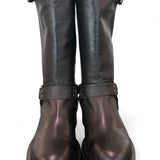 Stivale biker 3/4 pelle nera Angelica 