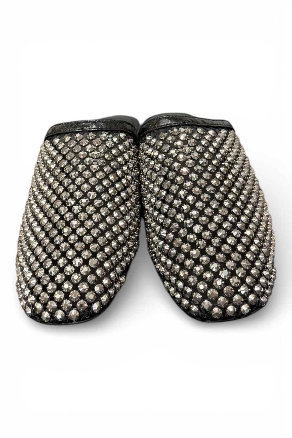 Sabot strass nero argento Bibi Lou 