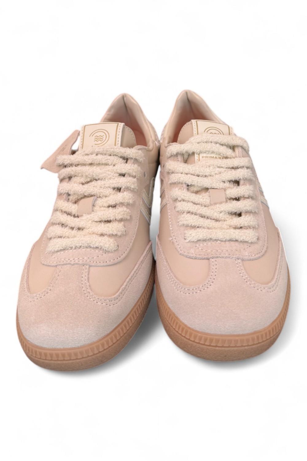Sneaker donna low pelle latte Primabase <BR/> 