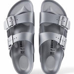 Ciabatta Arizona gomma metallic silver uomo Birkenstock 1003490<BR/> <BR/> 