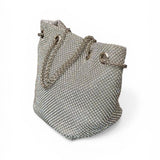 Pochette secchiello strass Scarlet argento 