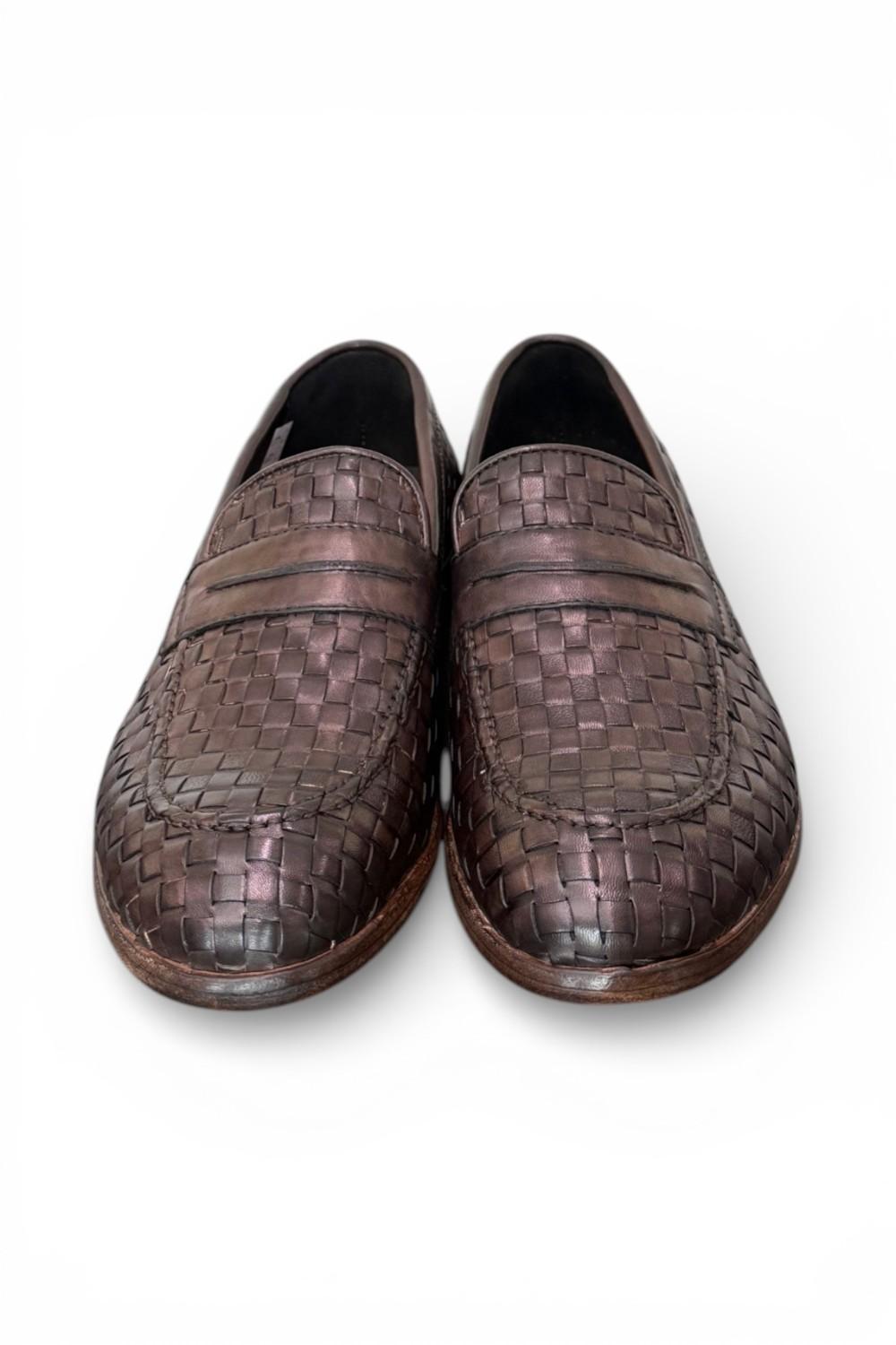 Mocassino pelle intrecciata testa di moro Kebo 