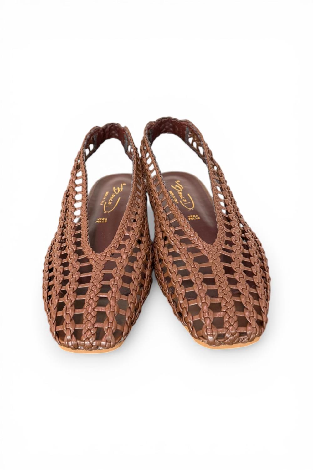 Slingback intrecciata testa di moro Bianca Di 