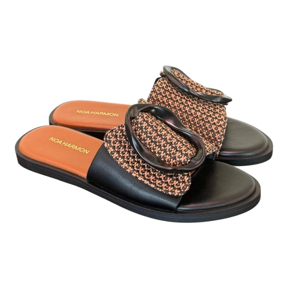 Ciabatta fibbia nero camel Noa Harmon 