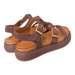 Sandalo gabbia suede moro Z40 Inuovo<BR/> 