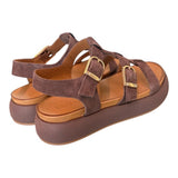 Sandalo gabbia suede moro Z40 Inuovo<BR/> 