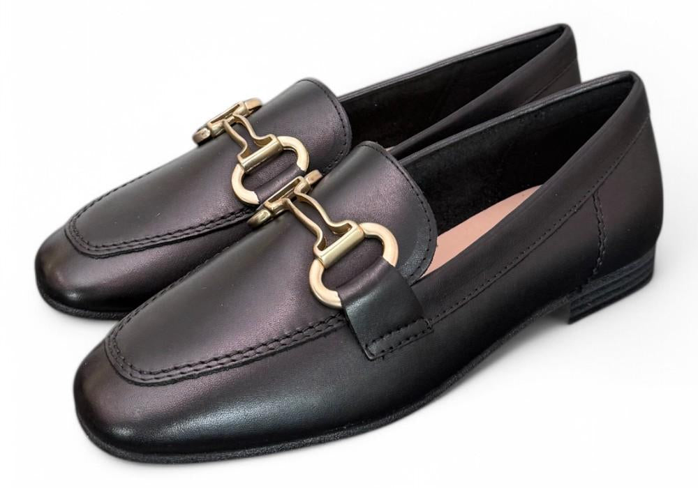 Mocassino accessorio pelle nera Francesco B.<BR/> 