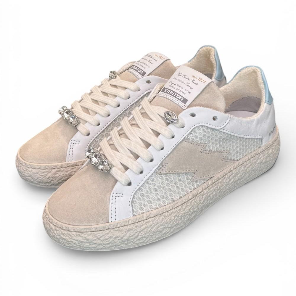 Sneaker donna crep beige celeste Stokton<BR/> 