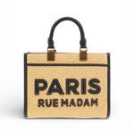 Shopping Iconique Tote mini Straw  beige black rafia Rue Madam 