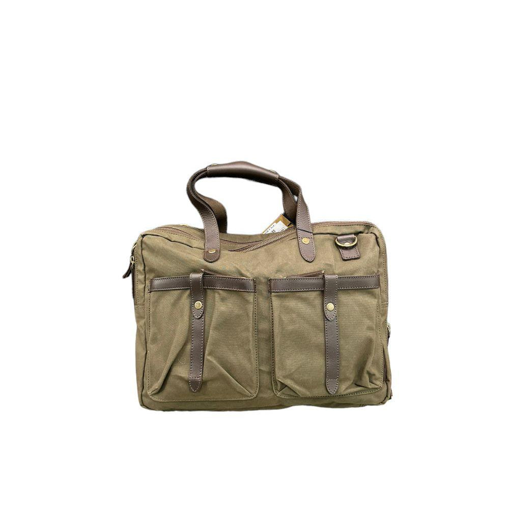 Borsa cartella 2 tasche Tela e pelle Olive Harbour 