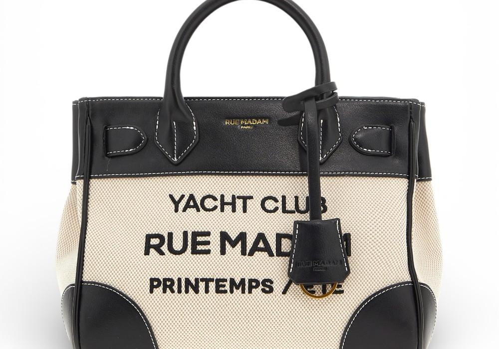 Shopping Riviera Tote bag mini beige black Rue Madam 
