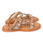 Sandalo suede beige gioielli Janet & Janet 