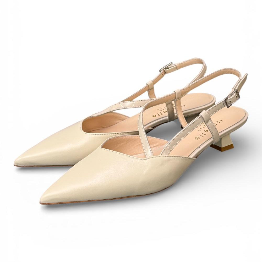 Slingback cintino pelle panna Isabelle Paris 
