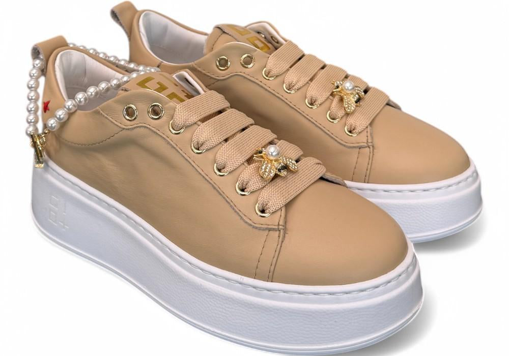 Sneaker Pia Gioplus pelle nude cavigliera 