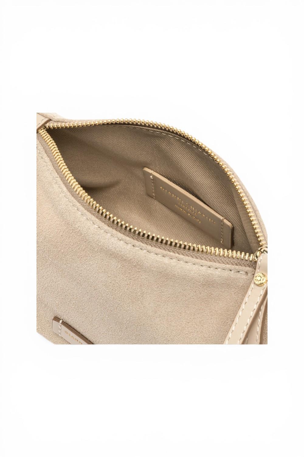 Pochette Nora suede nude piccola Gianni Chiarini<BR/> 