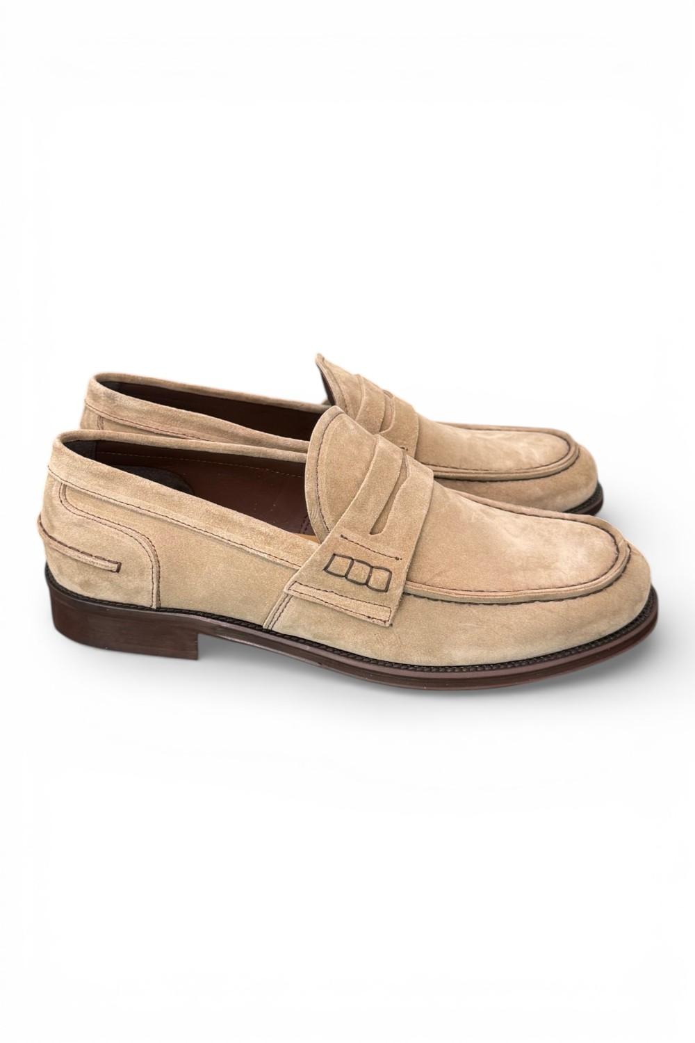 Mocassino camoscio beige Franco Fedele 