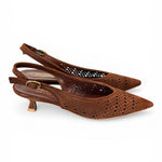 Slingback suede laserato choco Bianca Di 