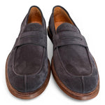 Mocassino suede blu Franco Fedele<BR/> 