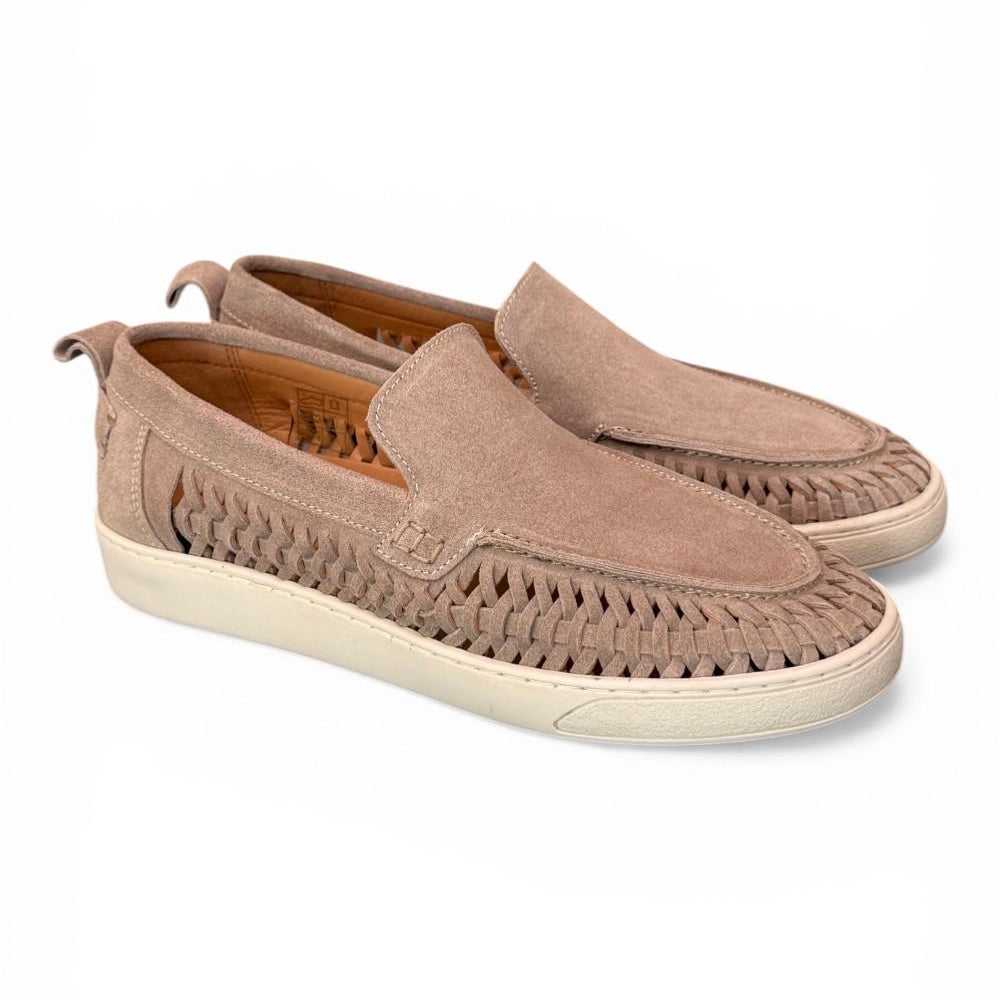 Mocassino cassetta suede intreccio beige Pawelks<BR/> <BR/> 