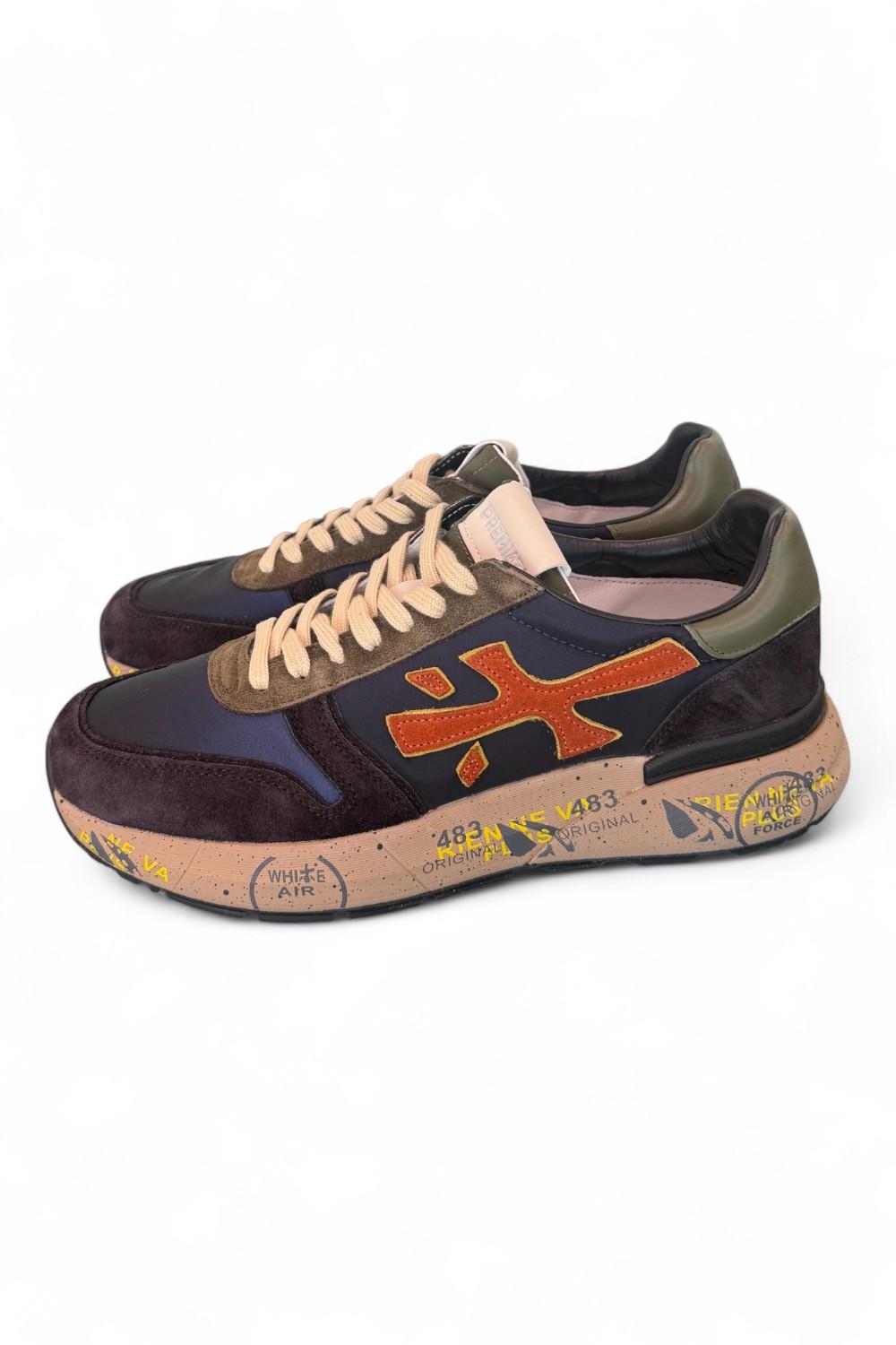 Sneaker uomo Premiata Mick 7721 blu arancio<BR/> 