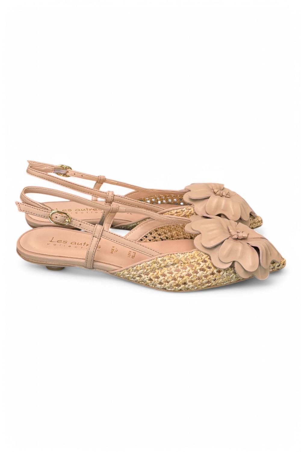 Slingback rete fiore canapa Les Autres<BR/> 