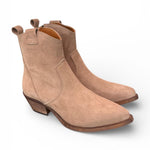 Stivaletto texano corto suede beige Ranye<BR/> 