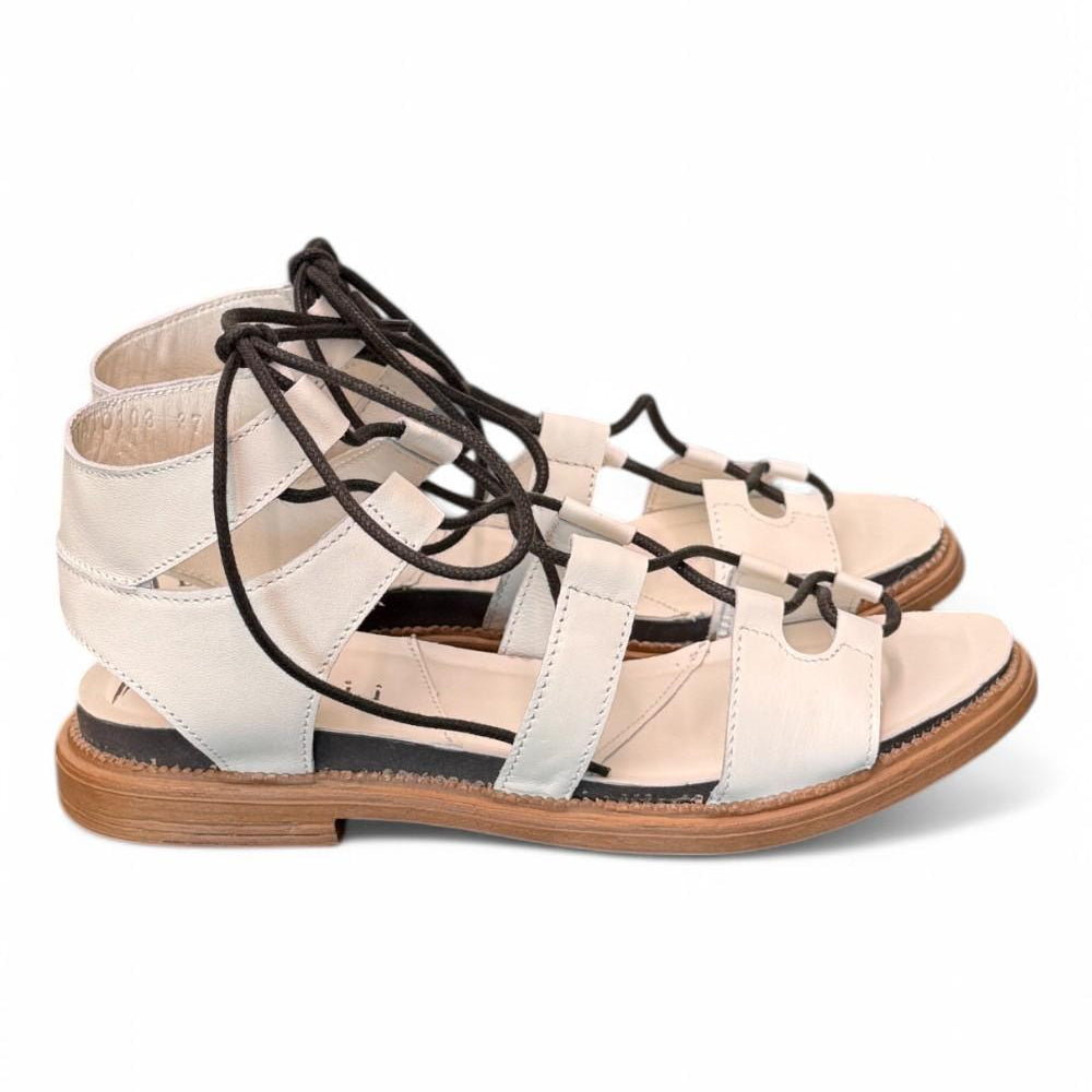 Sandalo schiava pelle latte Fabbrica dei Colli<BR/> 
