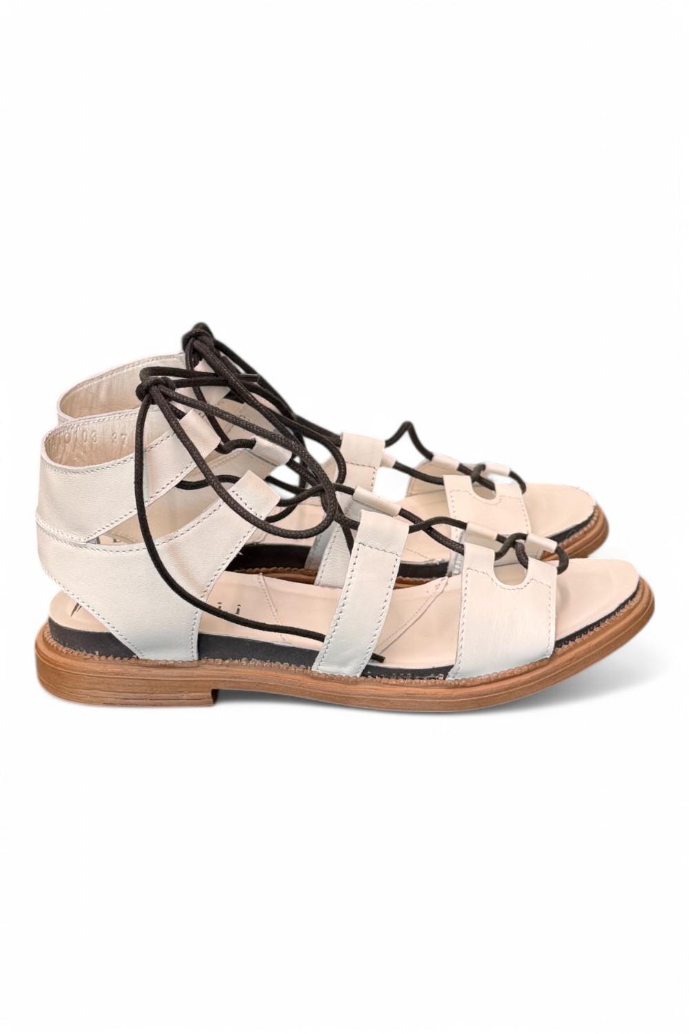 Sandalo schiava pelle latte Fabbrica dei Colli<BR/> 