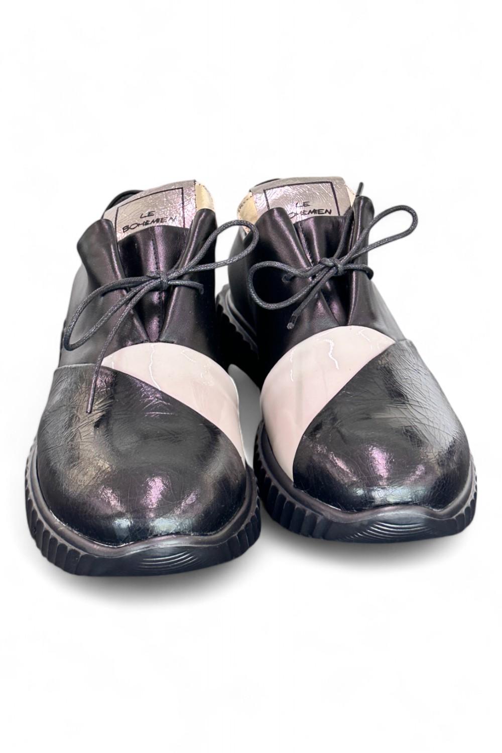 Scarpa allacciata sneaker Le Bohemien nero latte<BR/> <BR/> <BR/> 